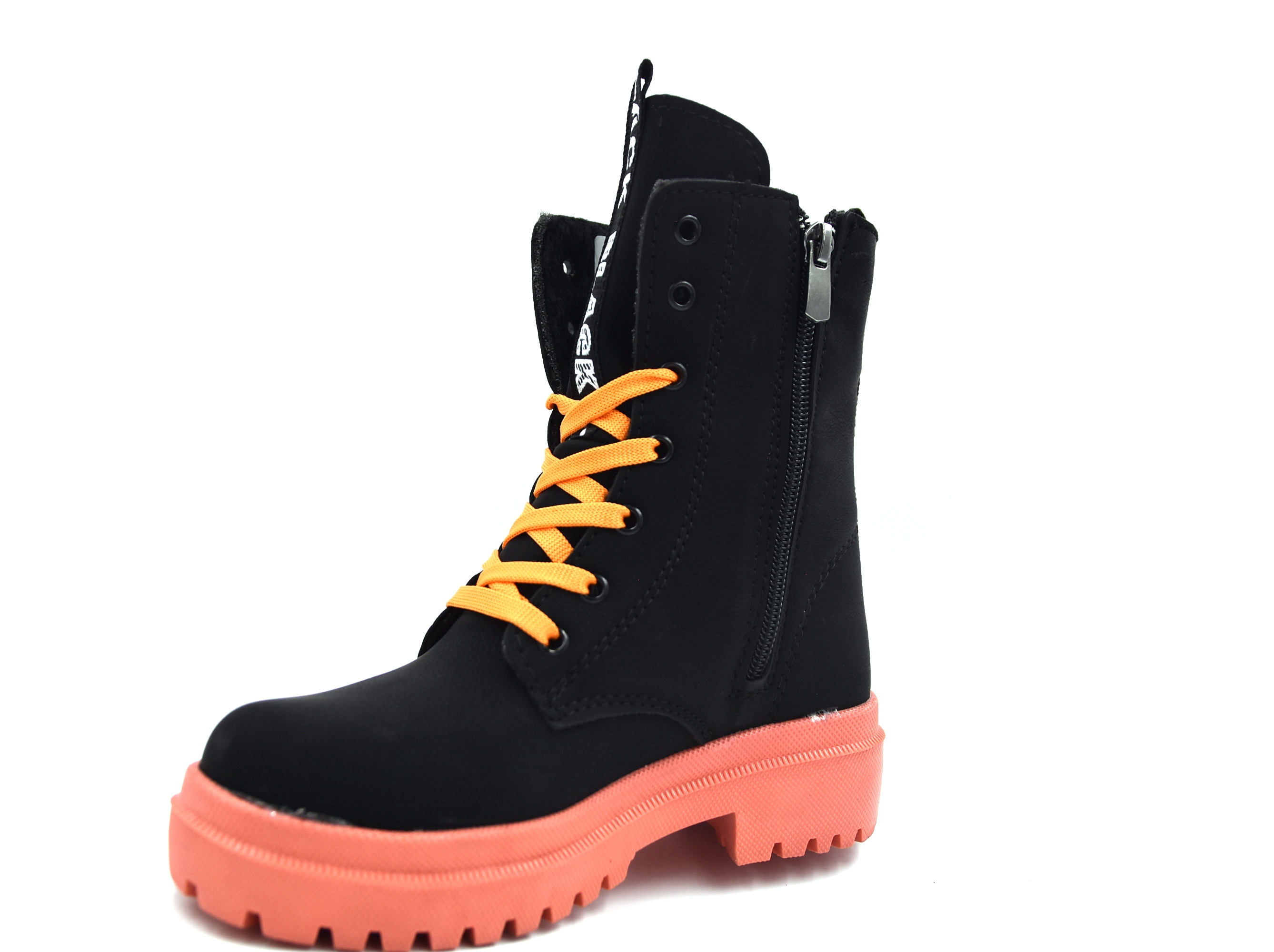 Beyaz Twıngo  Suya Drençli Kaymaz Taban Fermuarlı Çocuk Bot SİYAH TURUNCU