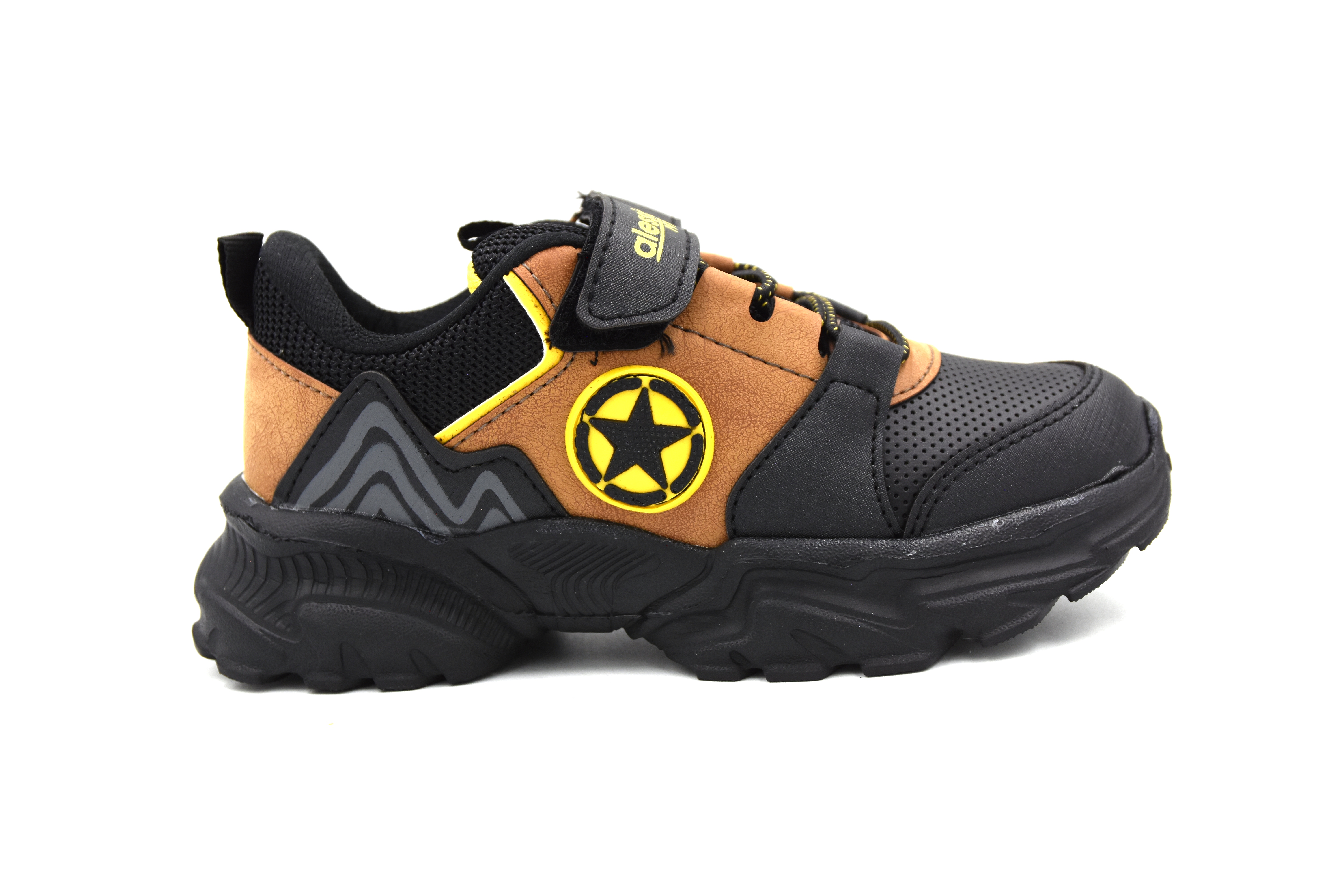 Alessio T-021 Cırlı Hafif Taban Çocuk Outdoor Siyah Taba