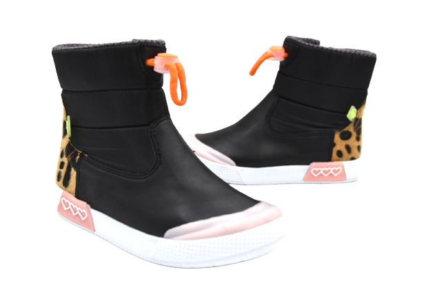 Dudino Teddy Fermuarlı Termo Kaymaz Taban Çocuk Bot SİYAH BEYAZ